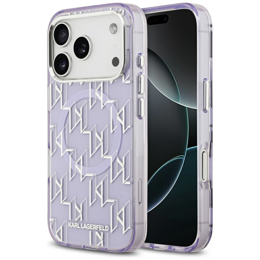 c8f77fc5b6ae73b6823df4f906a58744 KARL LAGERFELD case for IPHONE 17 Pro compatible with MagSafe KLHMP17LHMIKLMEU (IML KL Monogram) purple
