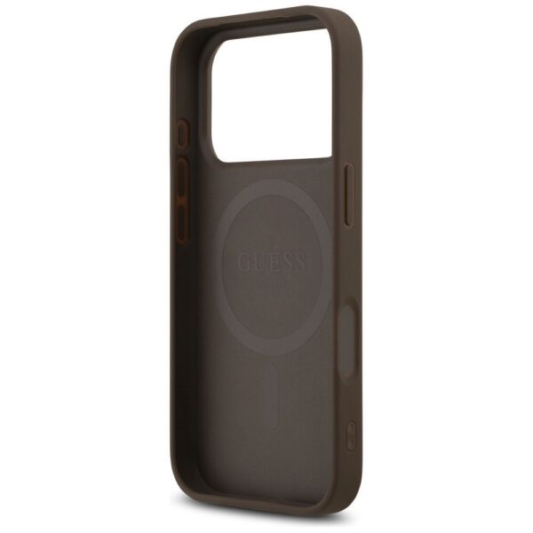 GUESS case for IPHONE 17 Pro compatible with MagSafe GUHMP17LP4RPSW (4G Printed Stripes) brown
