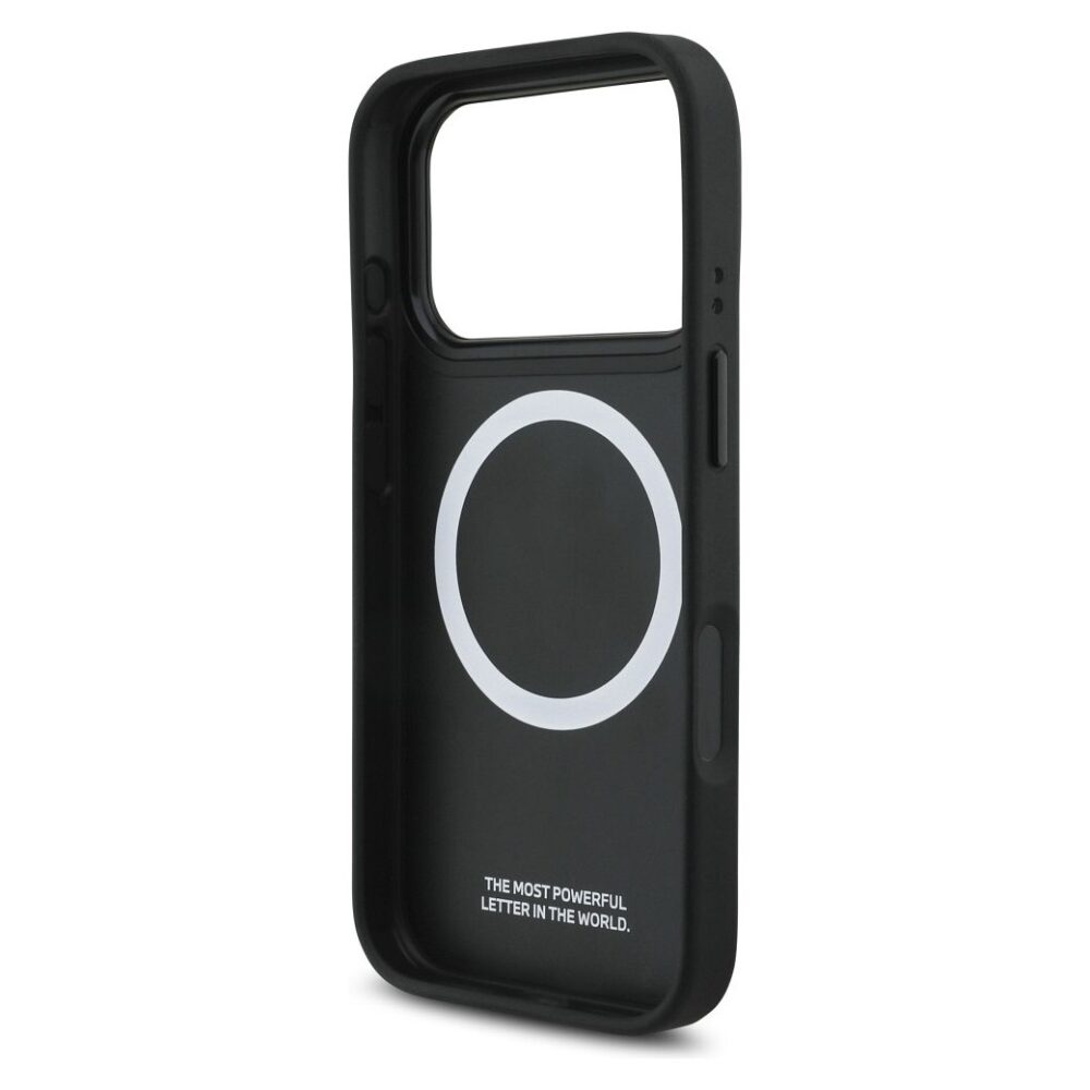 BMW case for IPHONE 17 Pro compatible with MagSafe BMHMP17L25PCCSCAK (PU Carbon Logo) anthracite