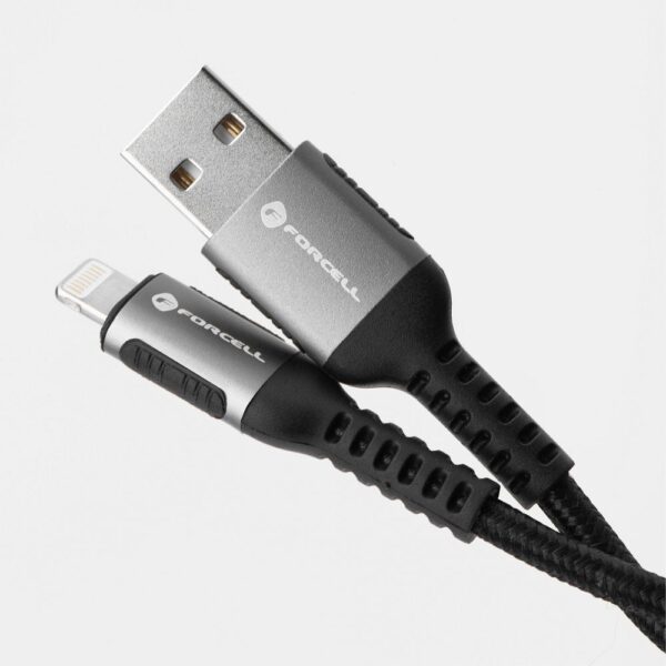 FORCELL F-ENERGY C257 cable USB A to Lightning 2,4A 12W Cafule 0,5 m black