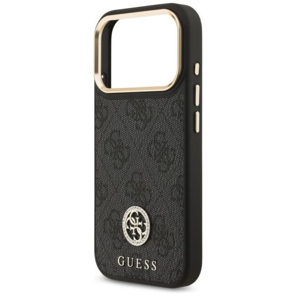 c999258f03816001ec84d4e270f9beca GUESS case for IPHONE 17 Pro compatible with MagSafe GUHMP17LP4G4DCSK (PU W/ Strass Logo & Big Strap Metal Buttons) black