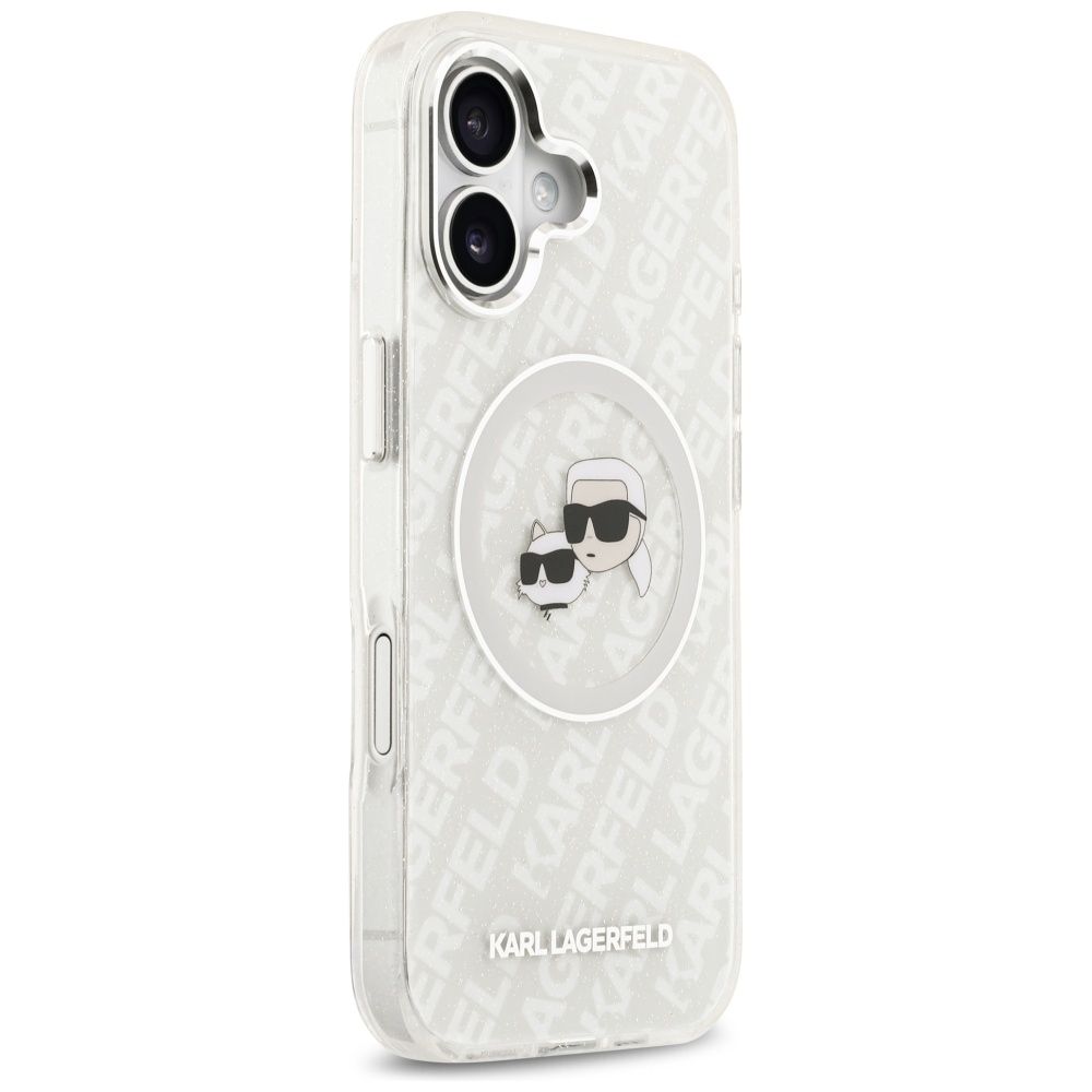 ca3ac70b8bcb3d95ec12c02ec49f74a3 KARL LAGERFELD case for IPHONE 17 compatible with MagSafe KLHMP17SHMKBKCHOG (IML Glitter K&C Heads Logo) gray
