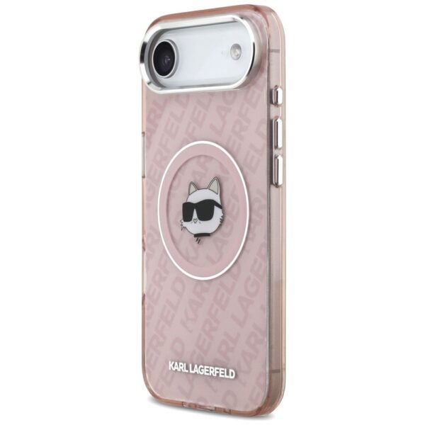 KARL LAGERFELD case for IPHONE 17 Air compatible with MagSafe KLHMP17MHMKBCHOP (IML Choupette Head Logo) pink