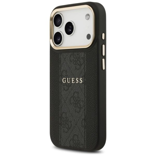 cbfede8e04b1596eac1f3d0a14e7cdfb GUESS case for IPHONE 17 Pro compatible with MagSafe GUHMP17LPG4SEMCK (PU W/ 4G Stripe) black