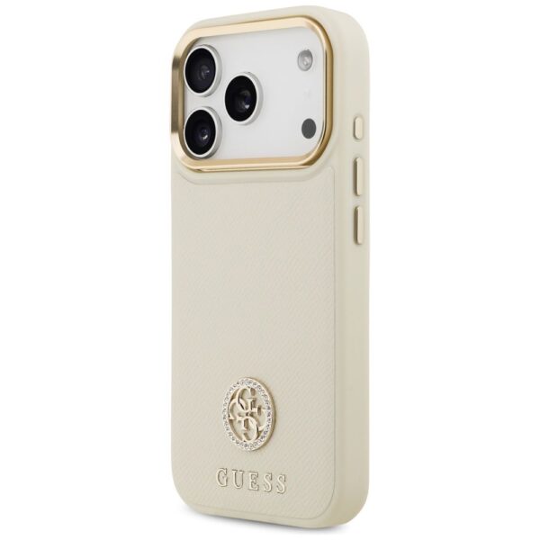 cc7d10ba9b0c09a0b2b8f65c4b11df6f GUESS case for IPHONE 17 Pro compatible with MagSafe GUHMP17LPGCRMDEE (PU W/ Grained Strass Logo) beige
