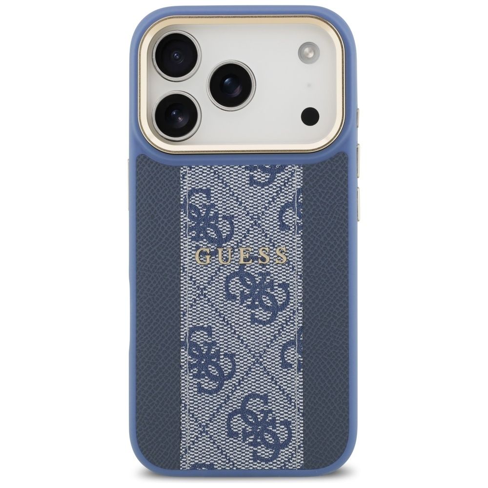 cc853dcfca80ba3d8477775566d05e01 GUESS case for IPHONE 17 Pro compatible with MagSafe GUHMP17LPG4SEMCB (PU W/ 4G Stripe) blue