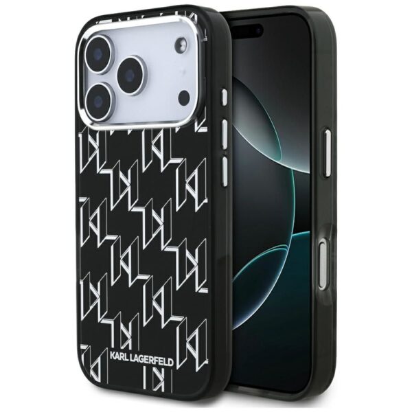 KARL LAGERFELD case for IPHONE 17 Pro Max compatible with MagSafe KLHMP17XHMIKLMEK (IML KL Monogram) black