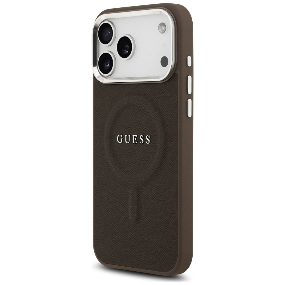GUESS case for IPHONE 17 Pro Max compatible with MagSafe GUHMP17XPSAREGSW (PU W/ Classic Logo) brown