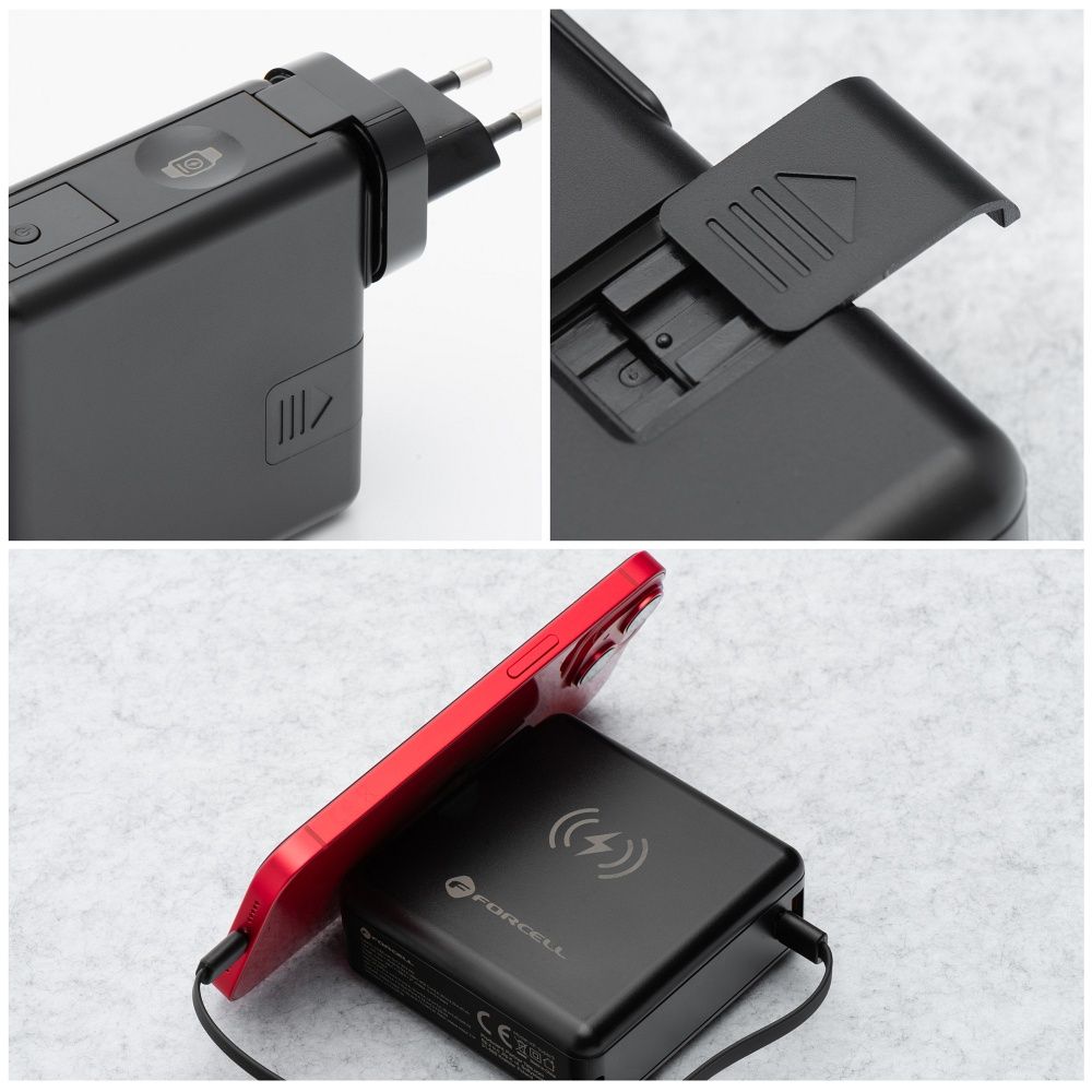 FORCELL F-ENERGY multifunctional charger 45W 6in1 with USB A and USB C sockets, power bank 15000mAh and wireless charging 15W