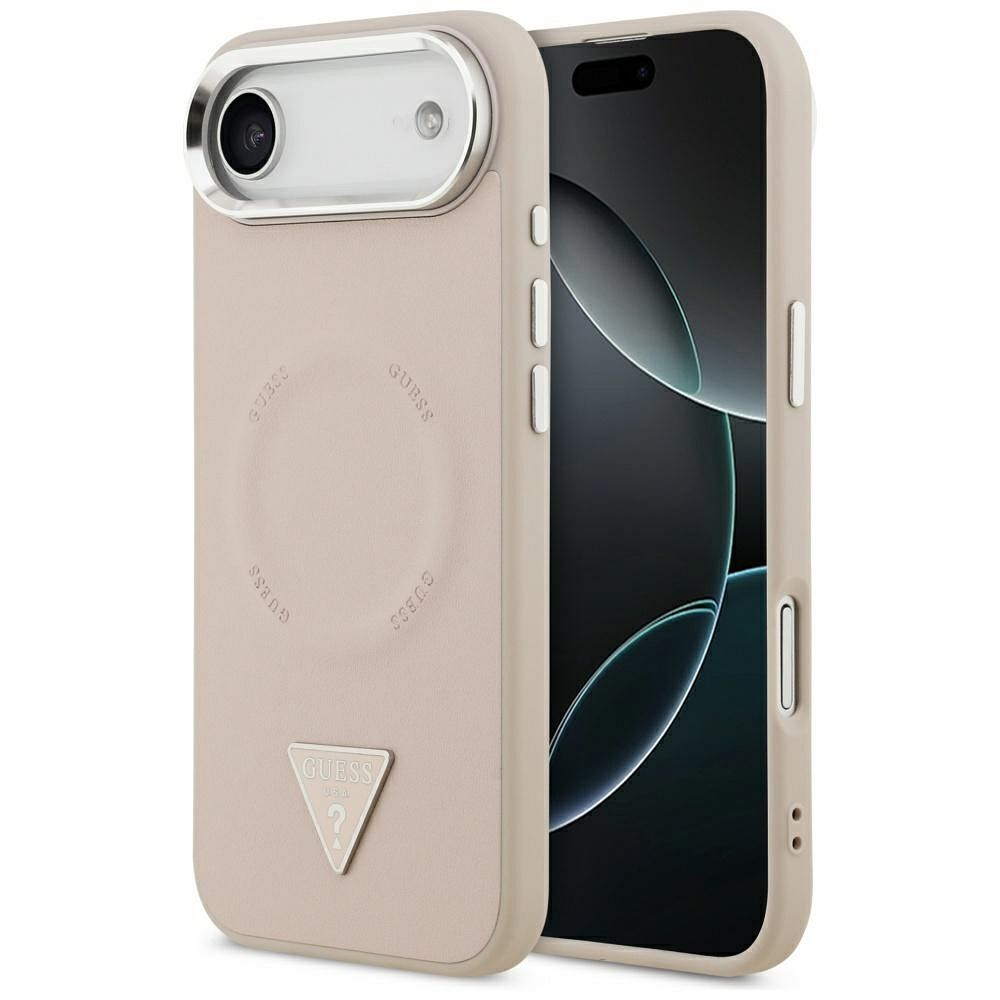 ce4434415f469921ffa0cd093422a8ed GUESS case for IPHONE 17 Air compatible with MagSafe GUHMP17MPSDTSCMP (PU W/ Triangle Logo) pink