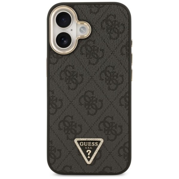 GUESS case for IPHONE 17 compatible with MagSafe GUHMP17SP4GTDGMK (4G PU W/ Triangle Logo) gold black