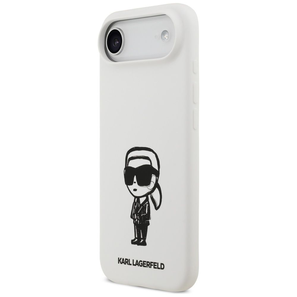 d11c6b7c92d2fc0752056cd5f494d0bd KARL LAGERFELD case for IPHONE 17 Air compatible with MagSafe KLHMP17MSKIGROH (Silicone W/ KL Sketch & Logo) white