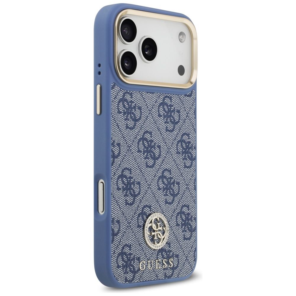 d225f25787d08af783d7fc187f832893 GUESS case for IPHONE 17 Pro Max compatible with MagSafe GUHMP17XP4GRMDEB (PU W/ 4G Strass Logo) blue
