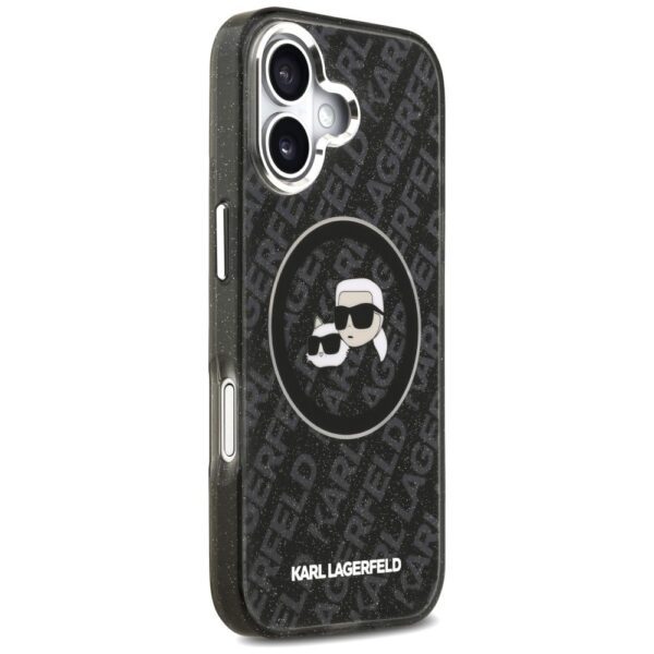 KARL LAGERFELD case for IPHONE 17 compatible with MagSafe KLHMP17SHMKBKCHOK (IML Glitter K&C Heads Logo) black