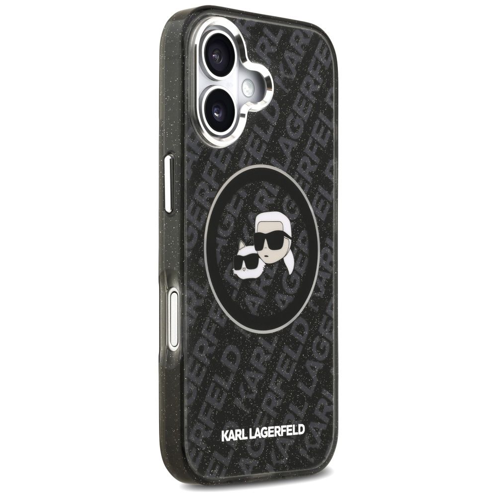 KARL LAGERFELD case for IPHONE 17 compatible with MagSafe KLHMP17SHMKBKCHOK (IML Glitter K&C Heads Logo) black