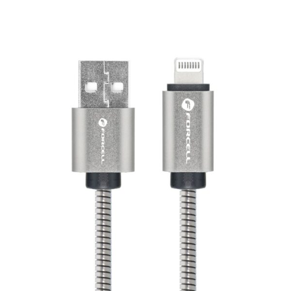 FORCELL F-ENERGY Metal C236 cable USB A to Lightning 2,4A 12W 2 m silver