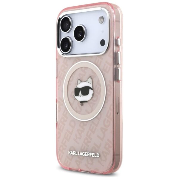 KARL LAGERFELD case for IPHONE 17 Pro Max compatible with MagSafe KLHMP17XHMKBCHOP (IML Choupette Head Logo) pink