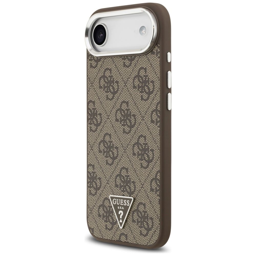 d3cc3c126acac1ca71afabb4247cad45 GUESS case for IPHONE 17 Air compatible with MagSafe GUHMP17MP4TSRCMW (4G PU W/ Triangle Logo) silver brown