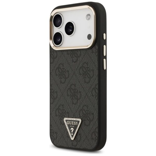 d55a0b1f9634d98257dad4efe8f1f3ea GUESS case for IPHONE 17 Pro compatible with MagSafe GUHMP17LP4GTDGMK (4G PU W/ Triangle Logo) gold black