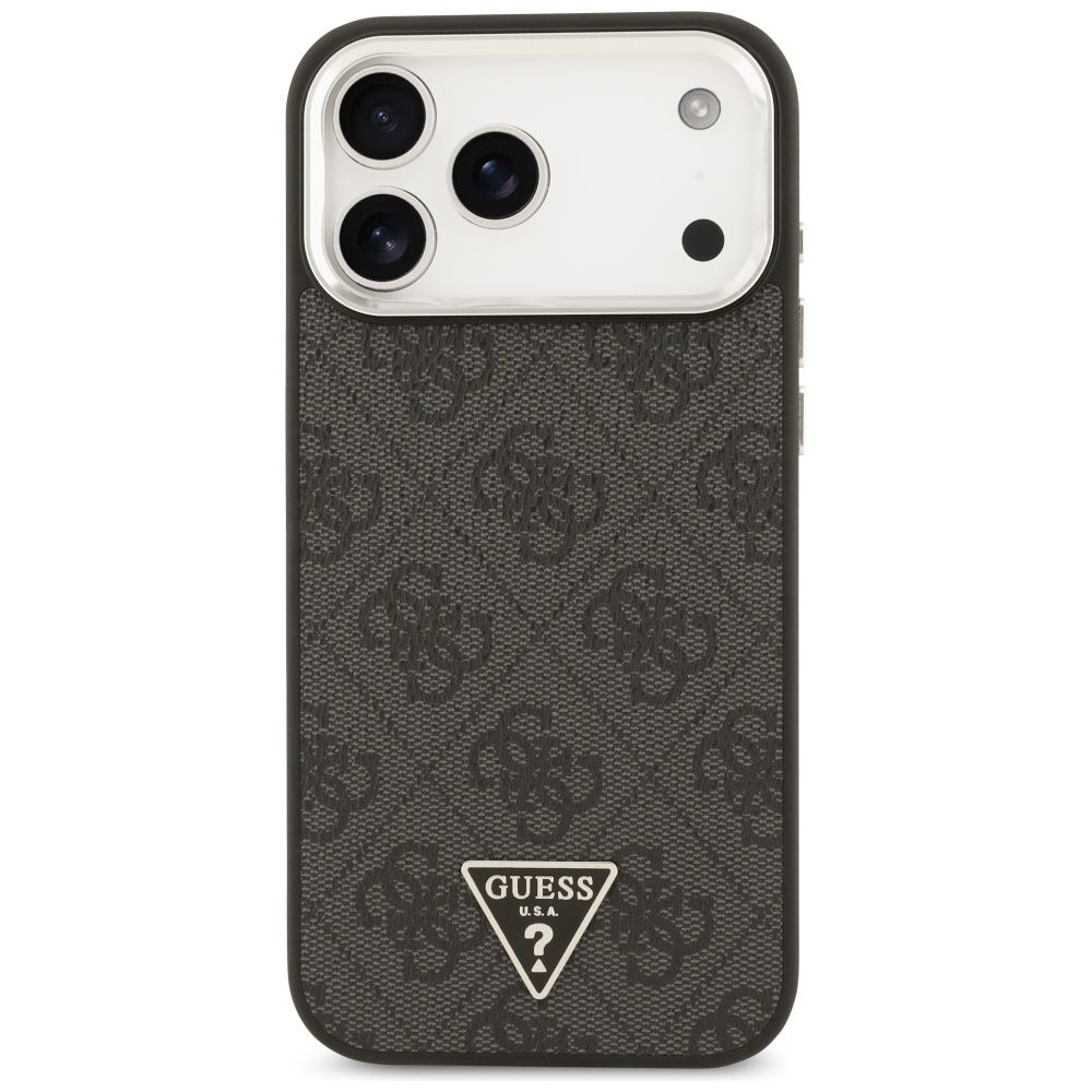 d5e1fbab60fe81379e1611b6ee084c6b GUESS case for IPHONE 17 Pro Max compatible with MagSafe GUHMP17XP4TSRCMK (PU 4G W/Triangle Logo SL) black