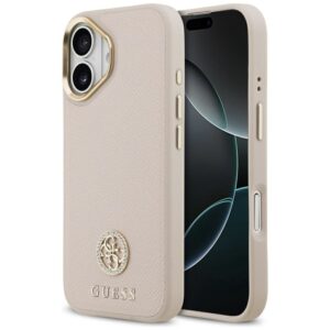 d5e78ee3bf08de9326db731416ba349b GUESS case for IPHONE 17 compatible with MagSafe GUHMP17SPGCRMDEP (PU W/ Grained Strass Logo) pink