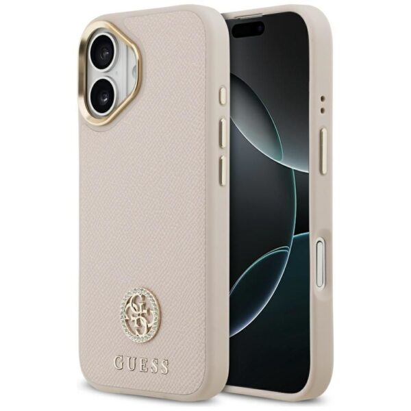 d5e78ee3bf08de9326db731416ba349b GUESS case for IPHONE 17 compatible with MagSafe GUHMP17SPGCRMDEP (PU W/ Grained Strass Logo) pink
