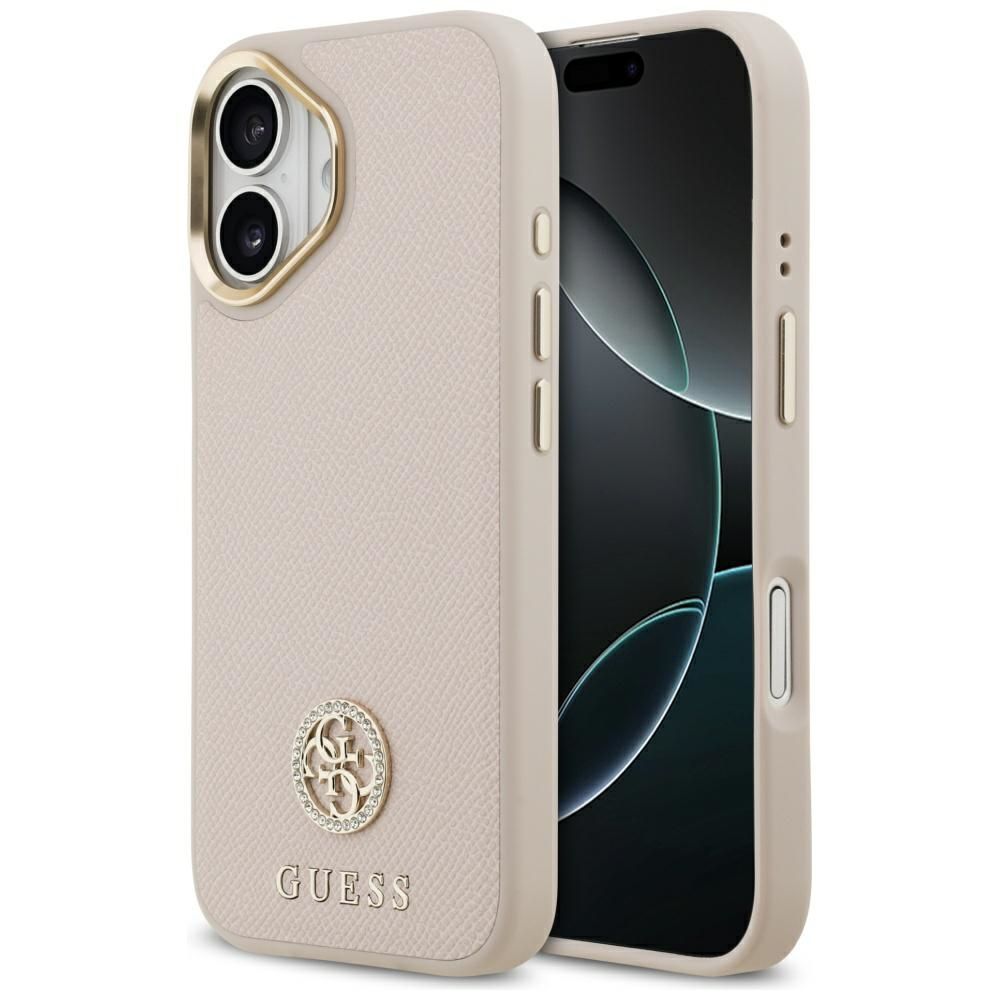 d5e78ee3bf08de9326db731416ba349b GUESS case for IPHONE 17 compatible with MagSafe GUHMP17SPGCRMDEP (PU W/ Grained Strass Logo) pink