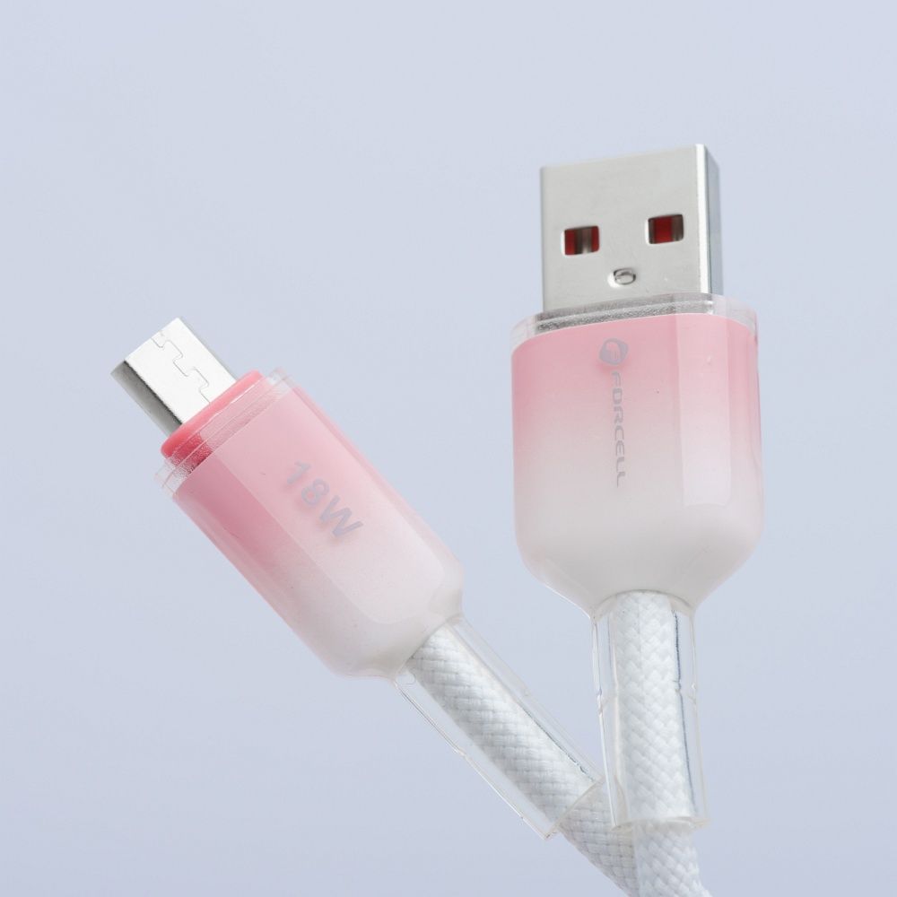 FORCELL F-ENERGY C351 cable USB A to Micro USB QC3.0 2,4A 18W Gradient 1 m white