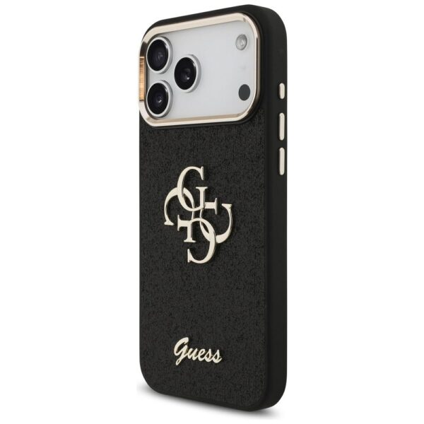 GUESS case for IPHONE 17 Pro Max GUHCP17XHG4SGCK (Fixed Glitter Big 4G Metal Frame) black