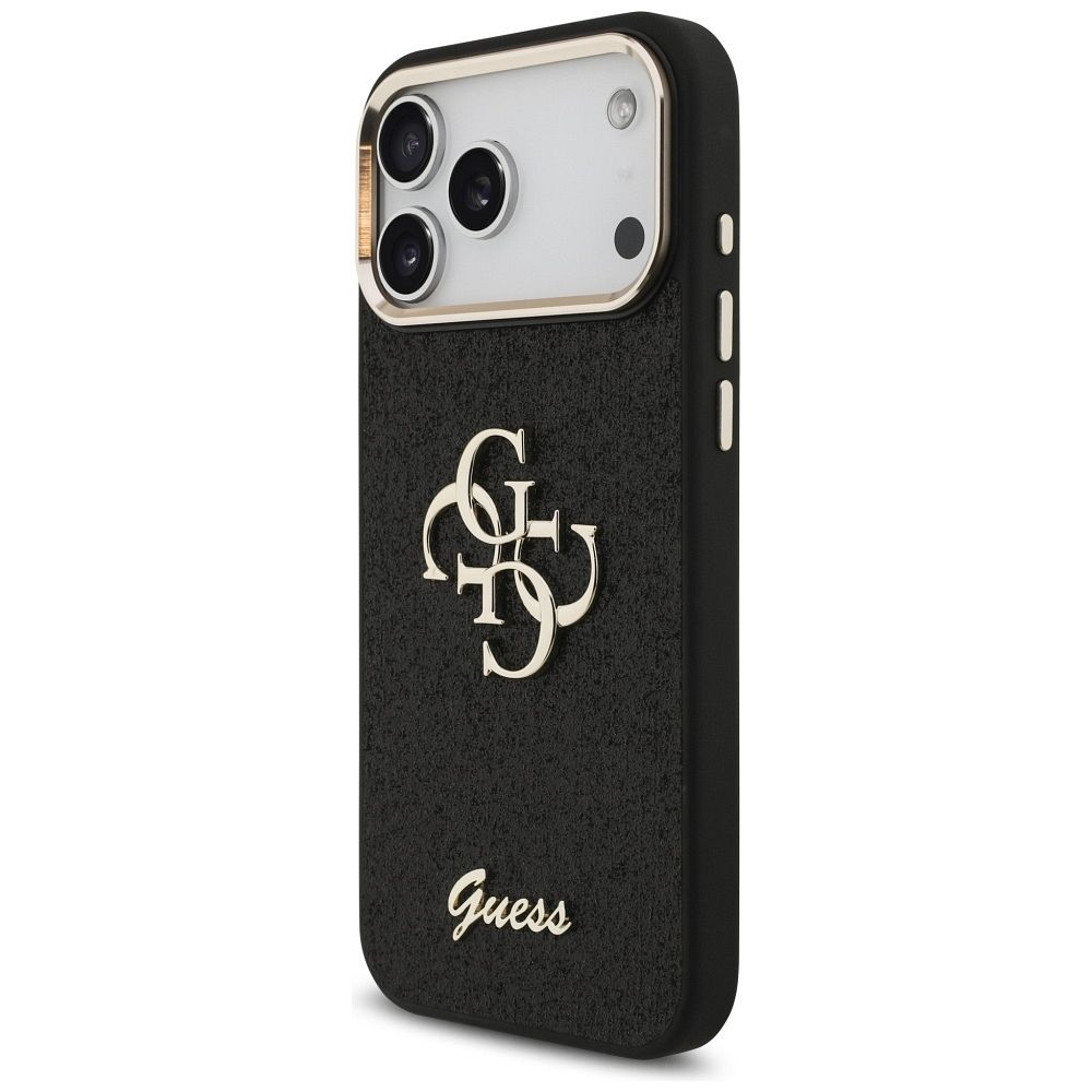 GUESS case for IPHONE 17 Pro Max GUHCP17XHG4SGCK (Fixed Glitter Big 4G Metal Frame) black