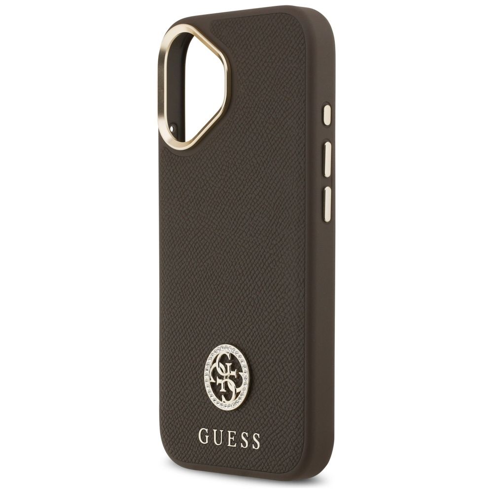 d76c8f5d24ae45736a4a87f91e92e2fb GUESS case for IPHONE 17 compatible with MagSafe GUHMP17SPGCRMDEW (PU W/ Grained Strass Logo) brown