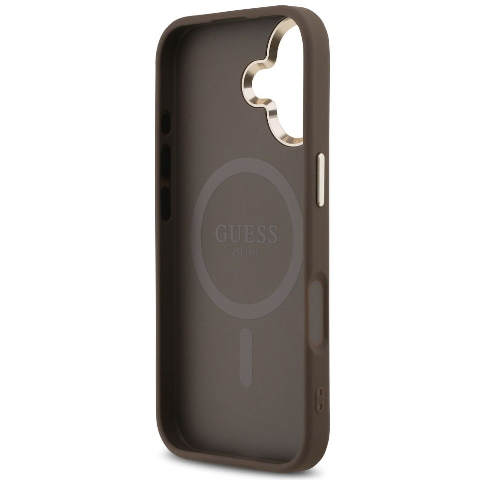 d92ed61ff704aada3a214dc45b6a95aa GUESS case for IPHONE 17 compatible with MagSafe GUHMP17SP4GTDGMW (4G PU W/ Triangle Logo) gold brown