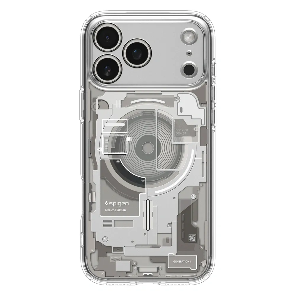 SPIGEN case ULTRA HYBRID MAG compatible with MagSafe for IPHONE 17 Pro Max zero one natural tutanium