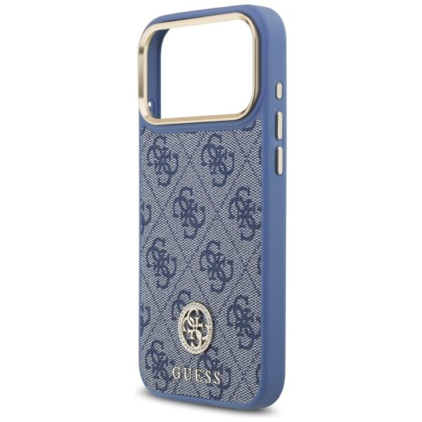 da6249c4db7f6170ebb211ef1d97b494 GUESS case for IPHONE 17 Pro Max compatible with MagSafe GUHMP17XP4GRMDEB (PU W/ 4G Strass Logo) blue