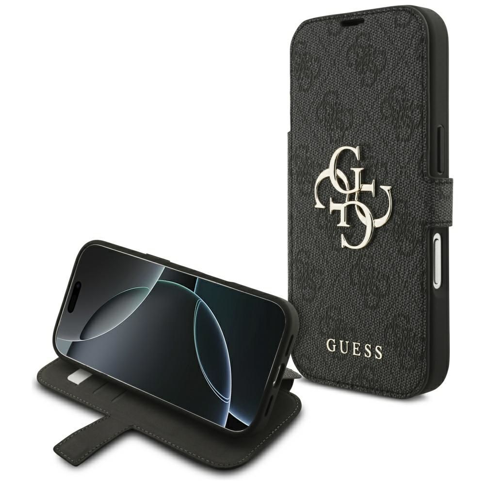 da9f4a2990c3d6f8c98996af8e4aacea GUESS book case for IPHONE 17 Pro GUBKP17L4GMGGR (PU 4G Metal Logo) black