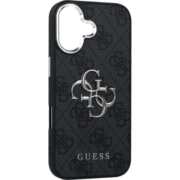 db9ab00469deb2cd467ca576300752ef GUESS case for IPHONE 17 GUHCP17SP4G4SMCK (4G PU Leather Case with Big 4G and Classic Logo and Silver Metal Camera Frame) black