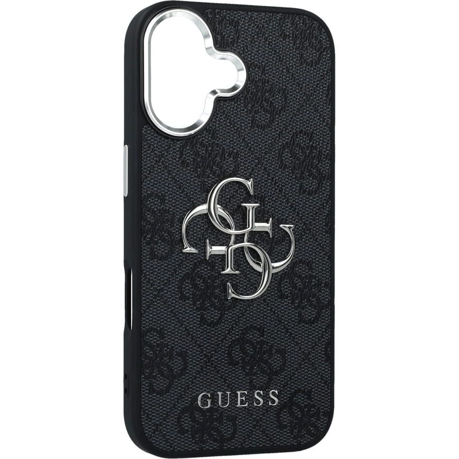 db9ab00469deb2cd467ca576300752ef GUESS case for IPHONE 17 GUHCP17SP4G4SMCK (4G PU Leather Case with Big 4G and Classic Logo and Silver Metal Camera Frame) black