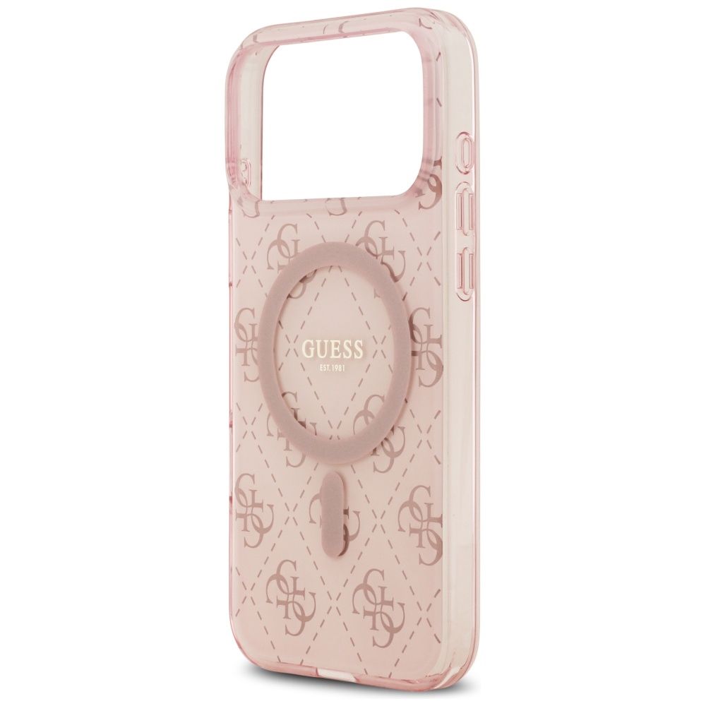 dc7e87c573eec103542930af0e86110e GUESS case for IPHONE 17 Pro Max compatible with MagSafe GUHMP17XH4DTEP (IML 4G Background) pink