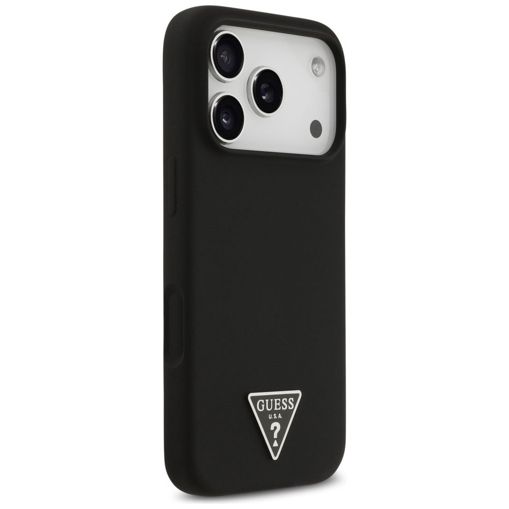 GUESS case for IPHONE 17 Pro compatible with MagSafe GUHMP17LSCTRLMK (Silicone W/ Triangle Logo) black