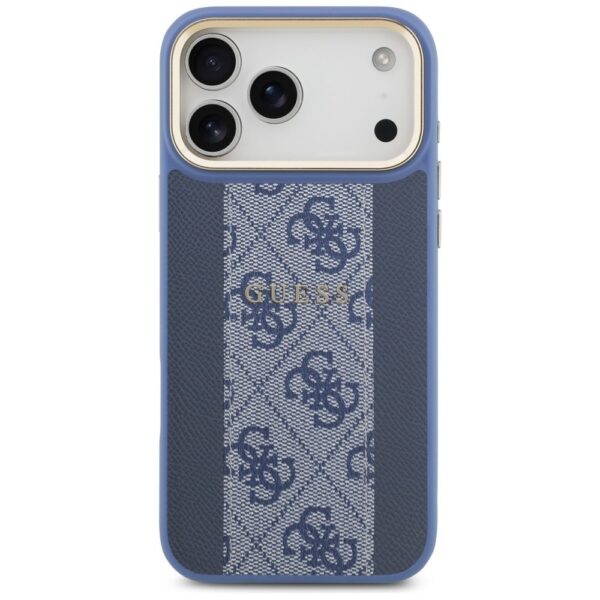 dc99c605db37b0fea62e8453a82456bb GUESS case for IPHONE 17 Pro Max compatible with MagSafe GUHMP17XPG4SEMCB (PU W/ 4G Stripe) blue
