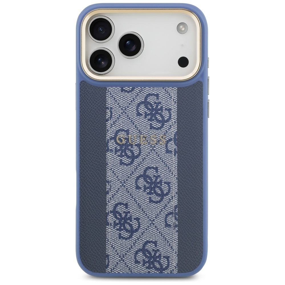 dc99c605db37b0fea62e8453a82456bb GUESS case for IPHONE 17 Pro Max compatible with MagSafe GUHMP17XPG4SEMCB (PU W/ 4G Stripe) blue