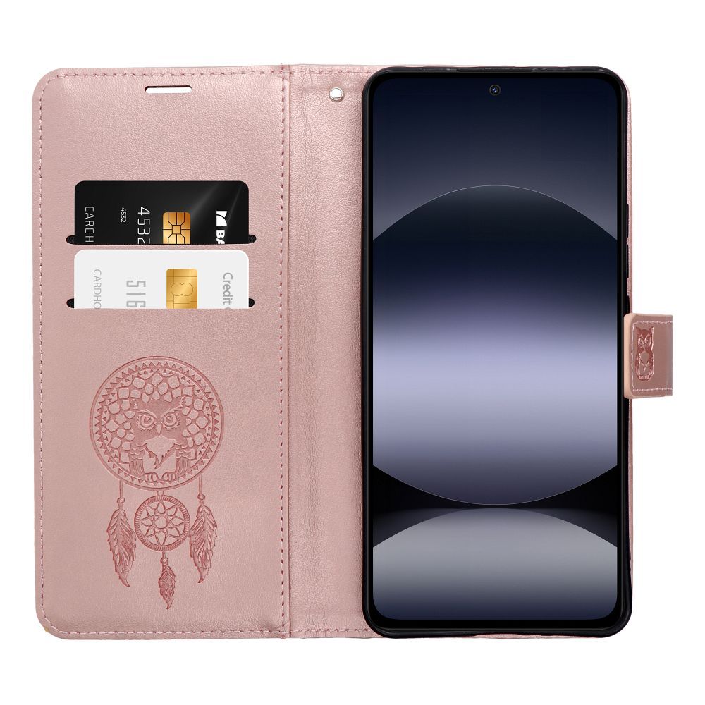 MEZZO Book case for XIAOMI Redmi Note 14 PRO 5G / 14 PRO PLUS 5G dreamcatcher rose gold