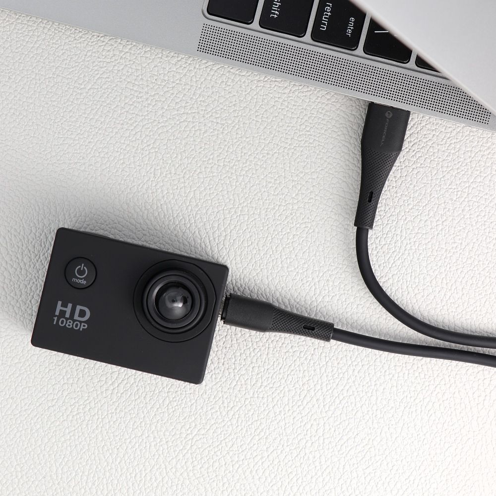 FORCELL F-ENERGY C341 cable USB A to Micro USB QC3.0 2,4A 18W Silicone 1 m black