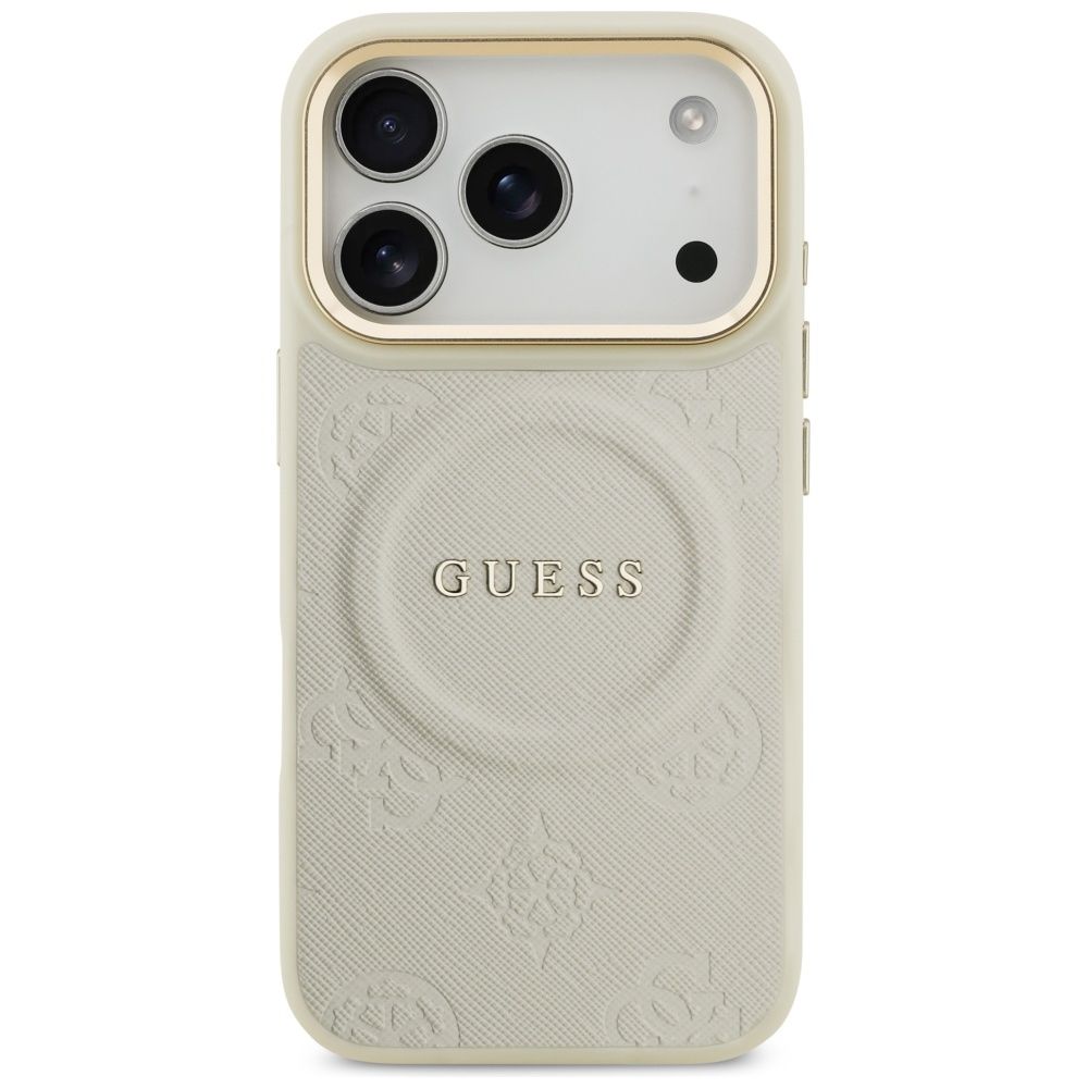 df2b0ce044495c18ba16852adc22bd2d GUESS case for IPHONE 17 Pro compatible with MagSafe GUHMP17LPSAMSECE (PU W/ Peony Hot Stamp) beige