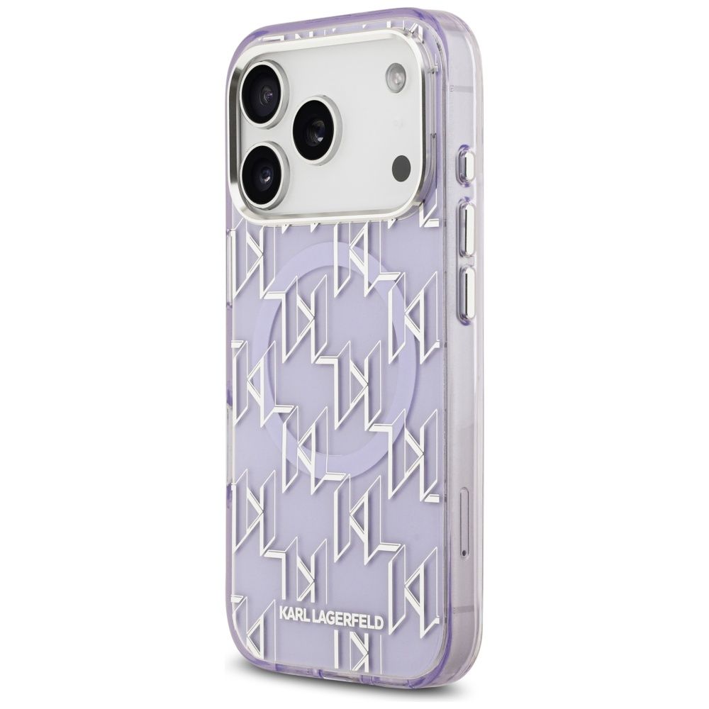 df4c4ef84f48cc0fea0e24f81402ea46 KARL LAGERFELD case for IPHONE 17 Pro compatible with MagSafe KLHMP17LHMIKLMEU (IML KL Monogram) purple