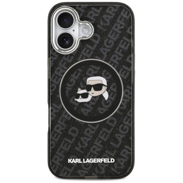 KARL LAGERFELD case for IPHONE 17 compatible with MagSafe KLHMP17SHMKBKCHOK (IML Glitter K&C Heads Logo) black