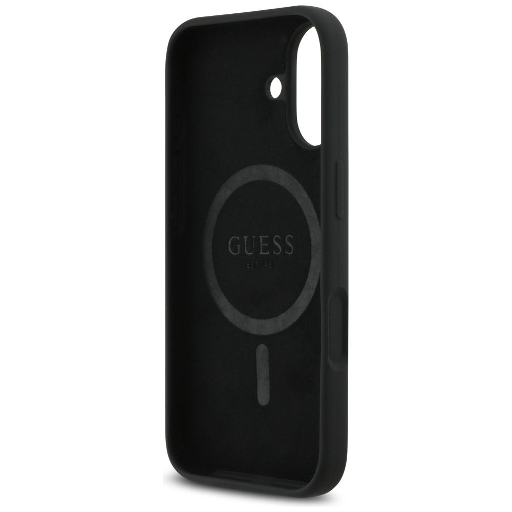 GUESS case for IPHONE 17 compatible with MagSafe GUHMP17SSCTRLMK (Silicone W/ Triangle Logo) black