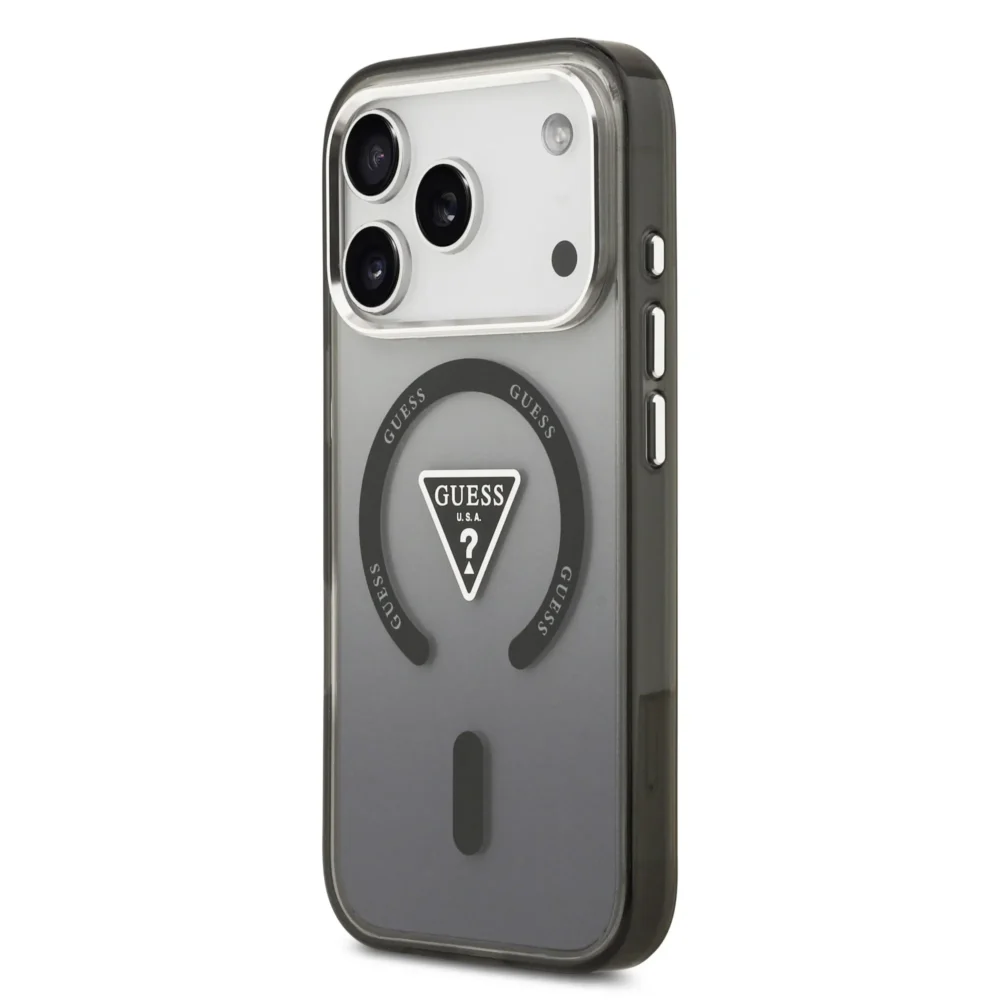 e15f82803b5c6e562ba6cc3a02391d8a GUESS case for IPHONE 17 Pro Max compatible with MagSafe GUHMP17XHGTMLCGK (IML Gradient W/ Triangle Logo) black