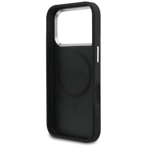 GUESS case for IPHONE 17 Pro compatible with MagSafe GUHMP17LPSAREGSK (PU W/ Classic Logo) black