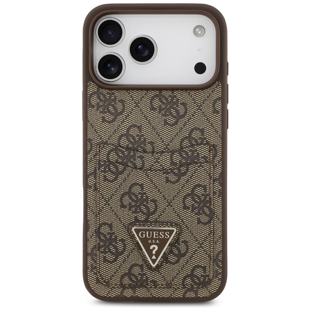e1d3b748aa289469ebd50430c5c4da40 GUESS case for IPHONE 17 Pro Max GUHCP17XP4TPW (4G Double Card Triangle) gold